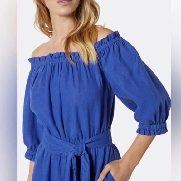 JOIE Josepha cropped linen wide-leg jumpsuit Clematis Blue M - Picture 8 of 12